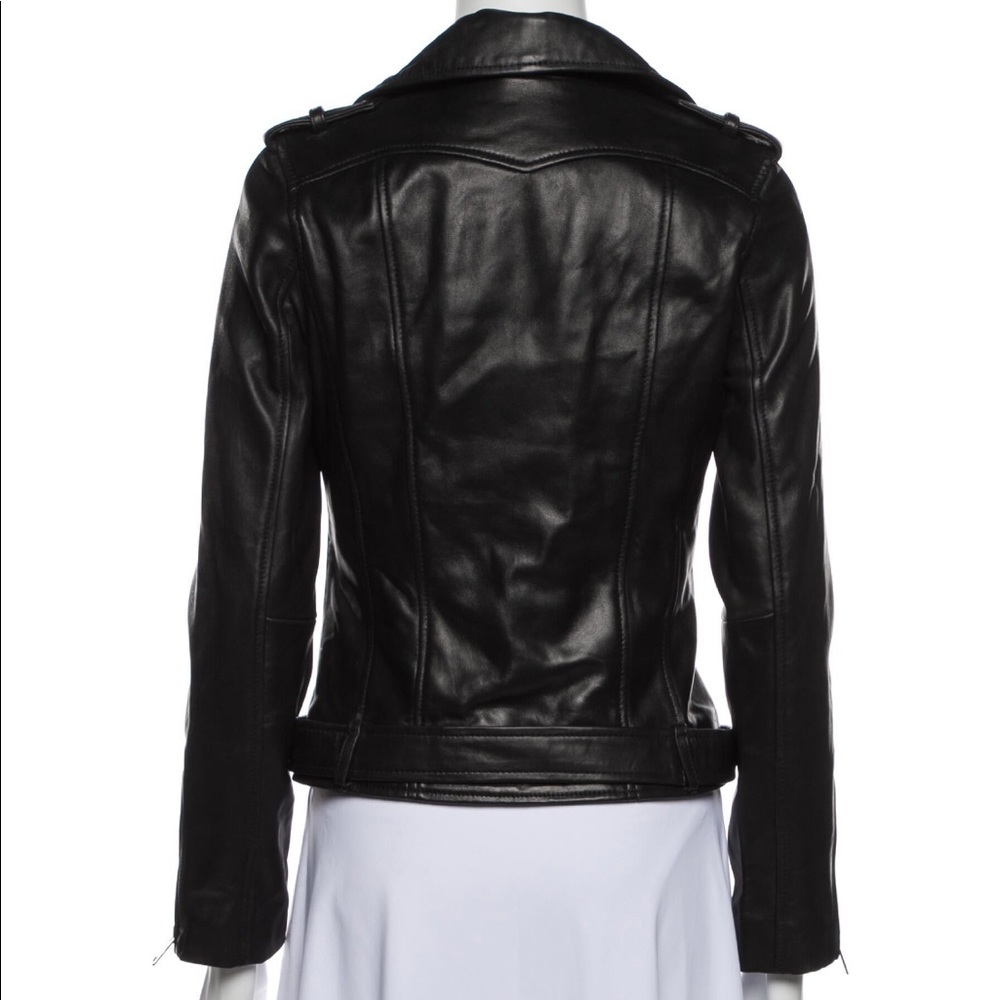 MAJE Bocelui Leather Biker Jacket with Belt Size M - Picture 15 of 16